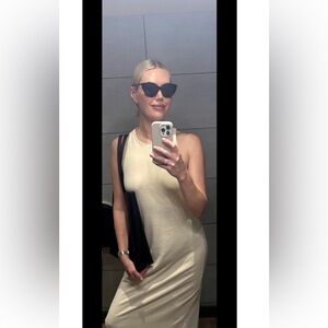 💄Massimo Dutti Cream Sleeveless cotton Dress S